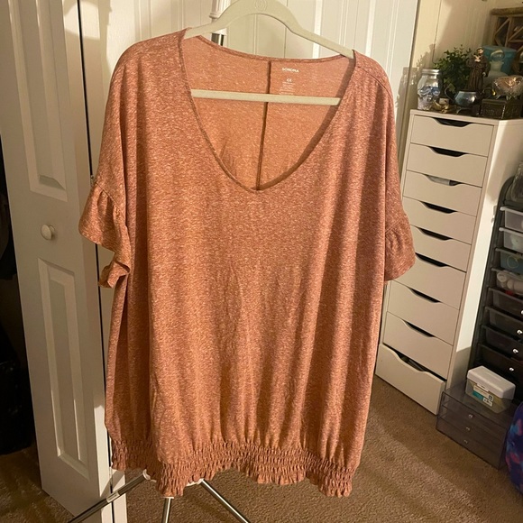 NEW SONOMA 4X Salmon Short Sleeve Top - Picture 1 of 4